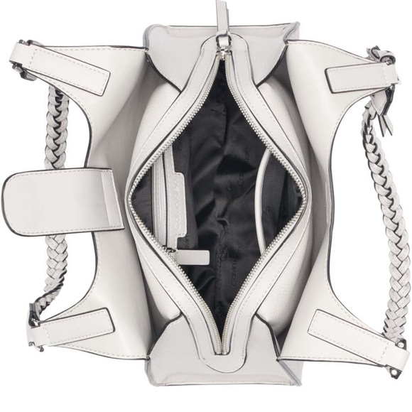 CALVIN KLEIN Shelly Novelty Satchel Women’s Leather Bag Dove Gray AUTHENTIC NEW - Picture 5 of 14